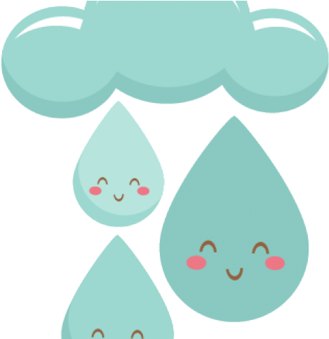 Raindrops Clipart - Cloud Cute Rain Png Transparent Png (640x480), Png Download