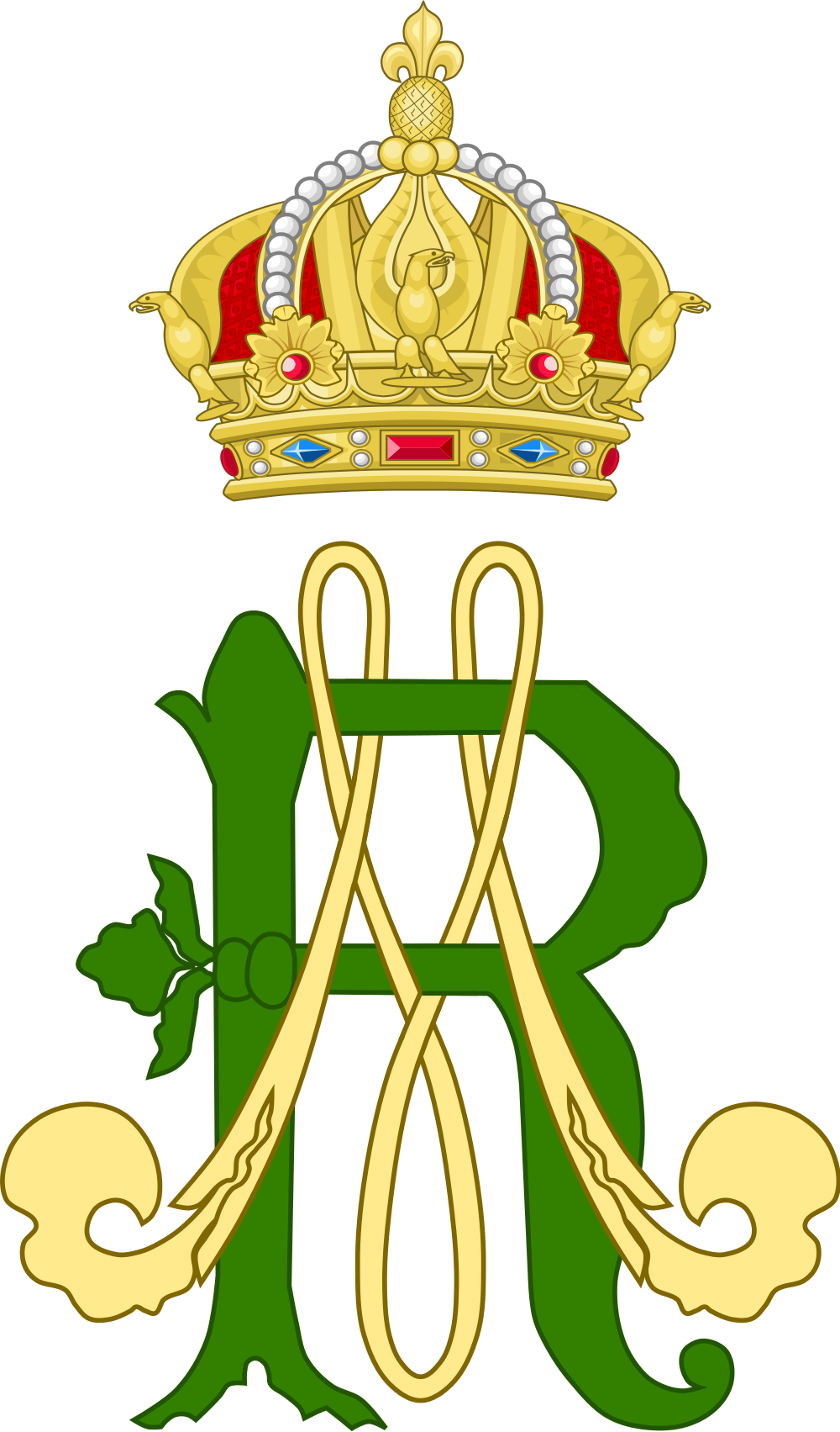 Open - Monograma Imperial De Maximiliano Clipart (1000x1703), Png Download