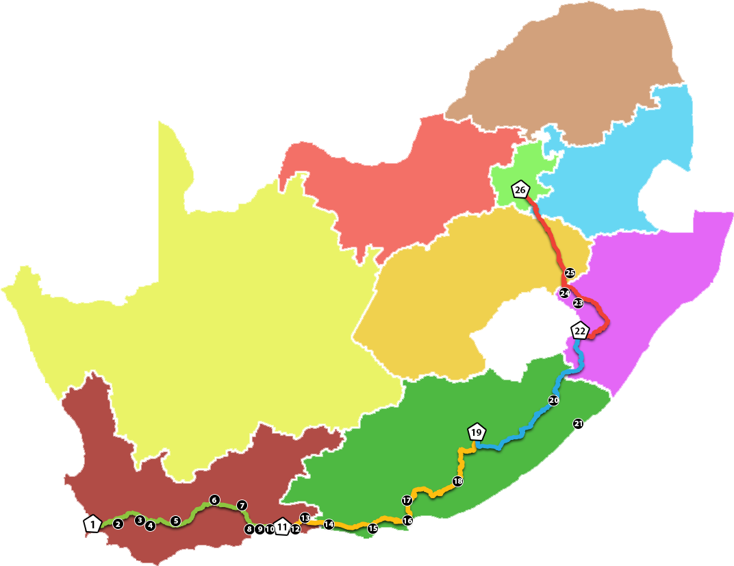 Towns And The Mzansi Experience - South Africa Map Outline Png Clipart (1092x860), Png Download