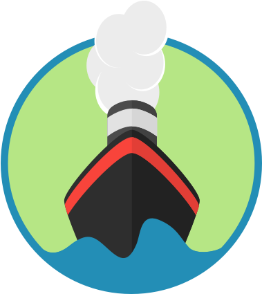 Steamship Illustration Flat - Skull Motorcycle Clipart (800x600), Png Download