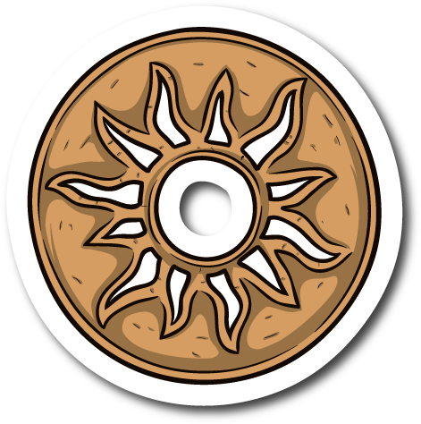 Aztec Sun Sticker Bs005 - Sticker Clipart (600x600), Png Download