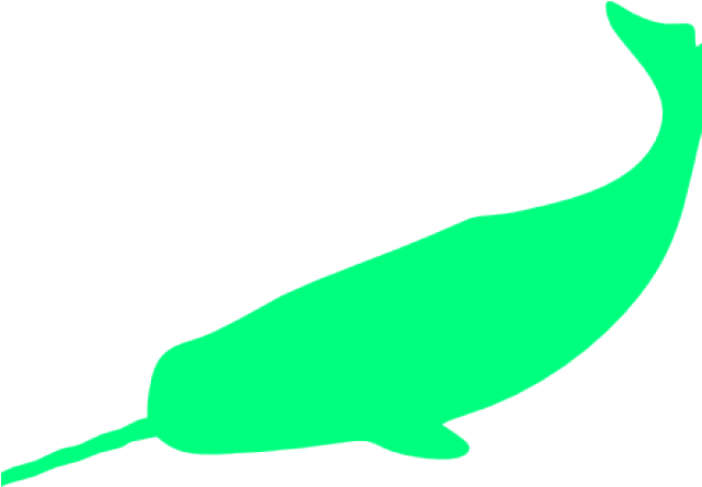 Narwhal Clipart Green - Silueta Narval - Png Download (640x480), Png Download