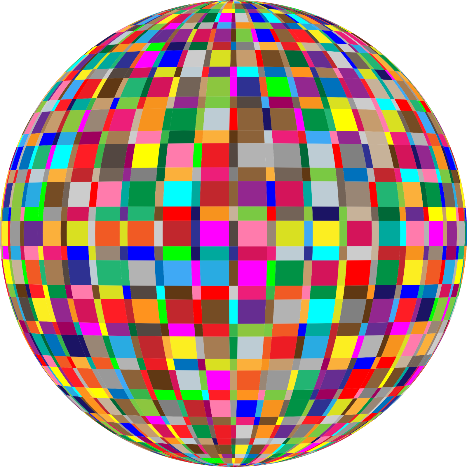 Design Pattern Colorful Squares Sphere Globe Clipart - Drawing - Png Download (1600x1601), Png Download