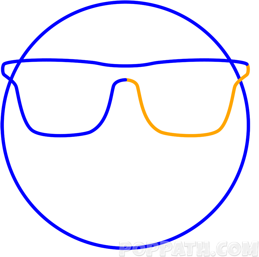How To Draw A Sunglasses Emoji Pop - Emoji Clipart (1000x1000), Png Download