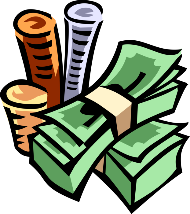 Vector Illustration Of Stack Of Currency Coins And Clipart (622x700), Png Download