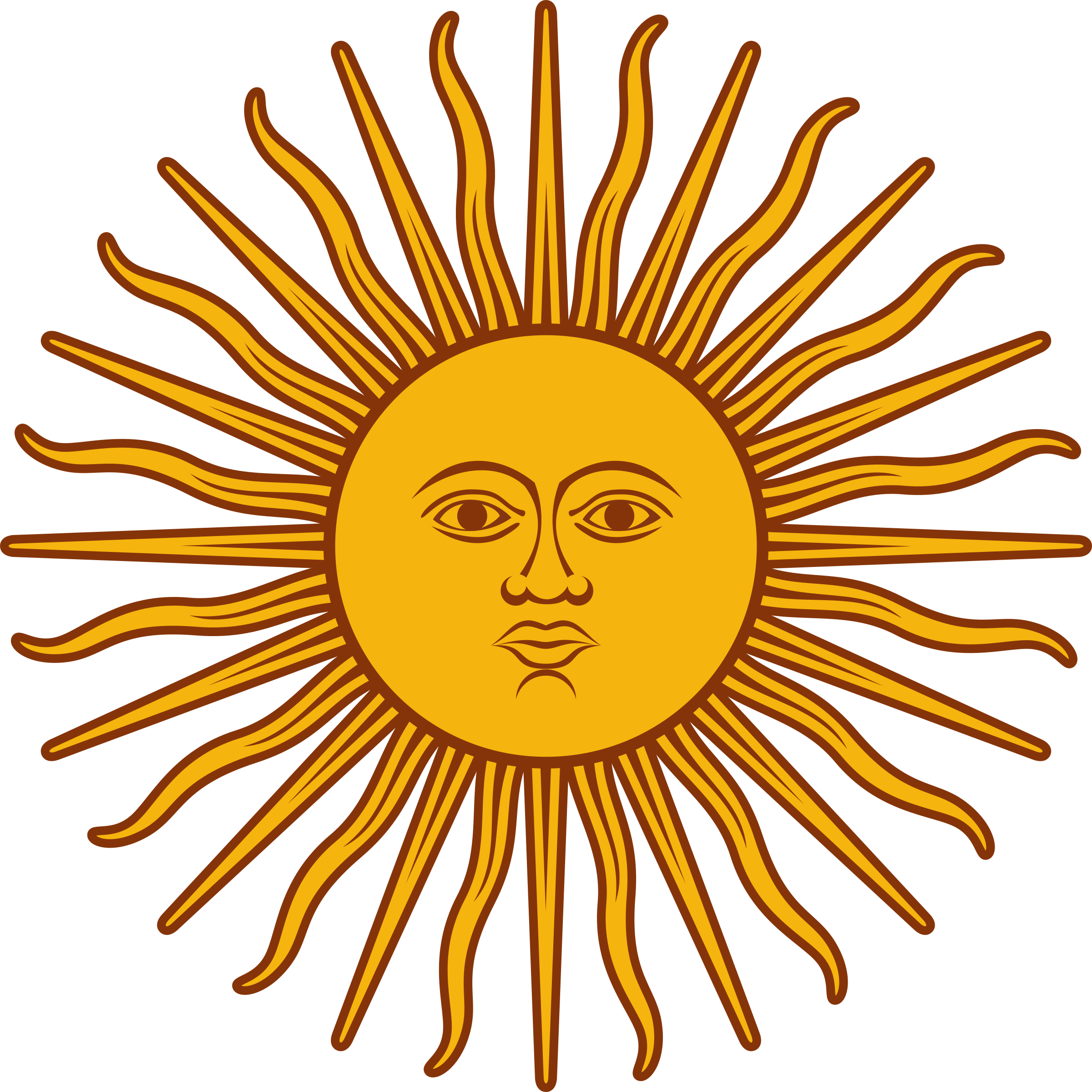 28 Collection Of Blazing Sun Clipart - Argentine Sun - Png Download (2400x2400), Png Download