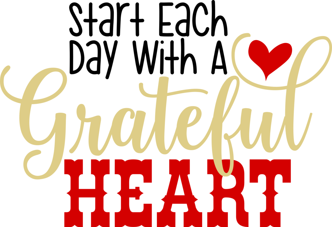 Start Each Day With A Grateful Heart Clipart (1060x726), Png Download
