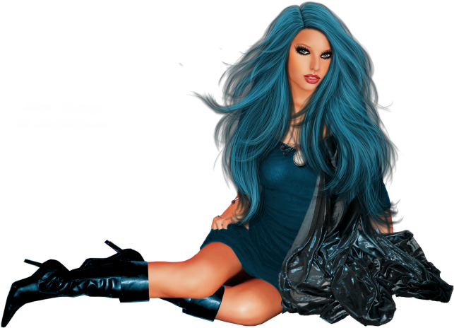 Charmed4 Halloween 1, 3d Girl, Clip Art, Vampires - Sitting - Png Download (700x525), Png Download