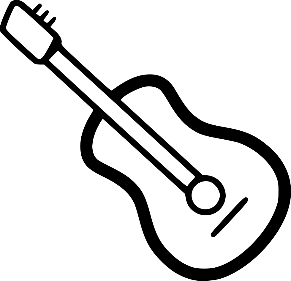 Guitar Svg Png Icon Free Download - Guitar Drawing Png Clipart (980x946), Png Download