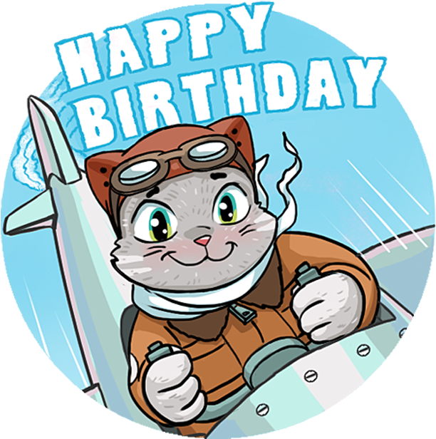 Kamikaze Cat Messages Sticker-5 - Cat Clipart (618x618), Png Download