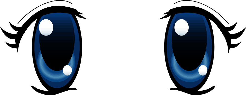 Anime Eyes White Background Clipart (999x388), Png Download