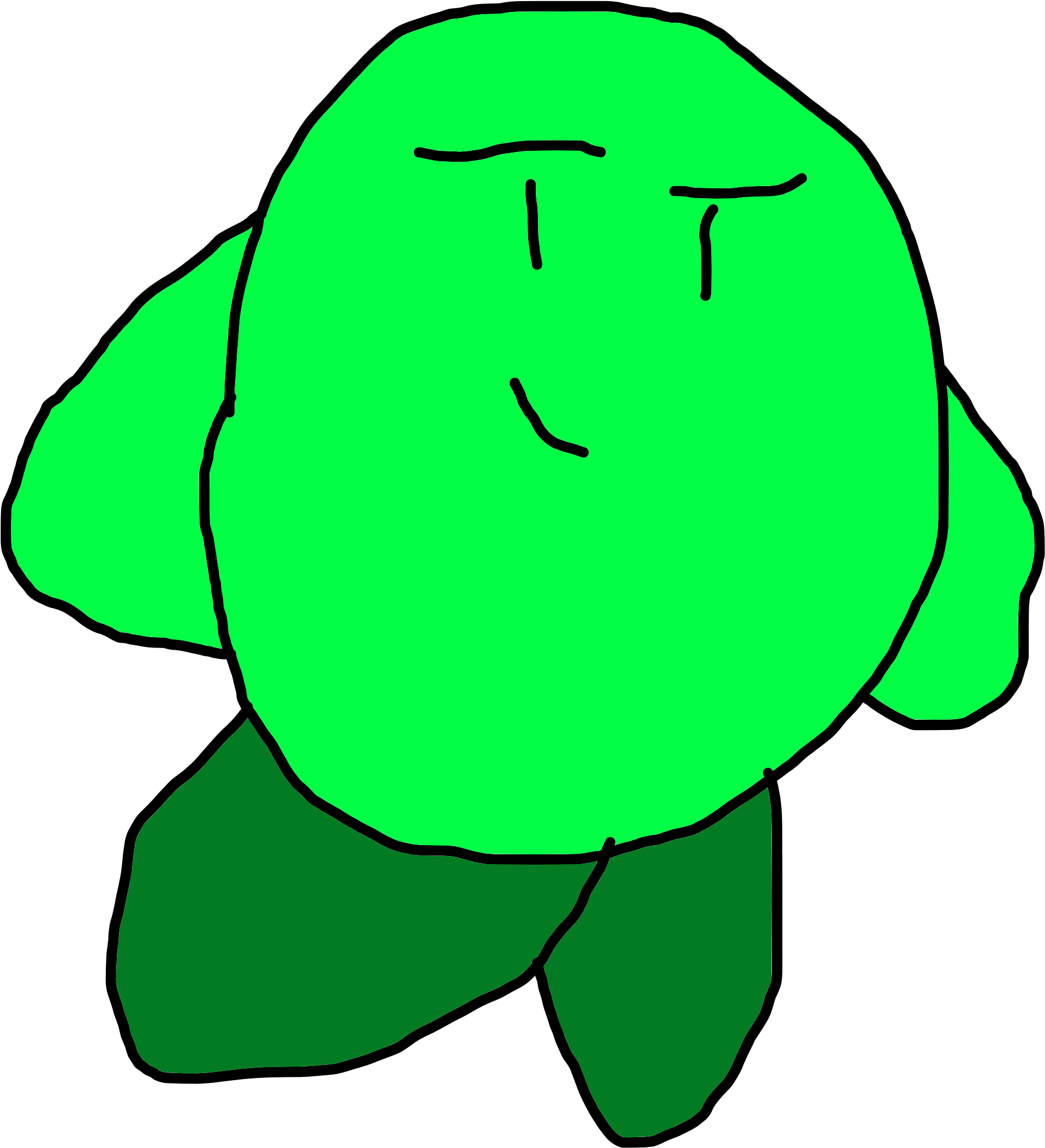 Kirby Clipart Pink Kirby Yellow Kirby Blue Kirby Green - Green Kirby - Png Download (3000x3000), Png Download