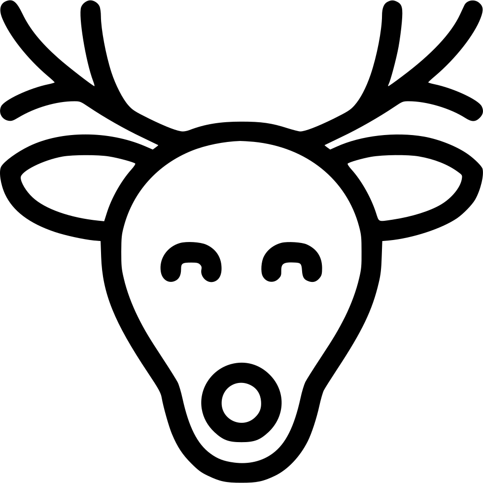 Rudolf Deer Comments - Christmas Icon Deer Black And White Clipart (980x980), Png Download