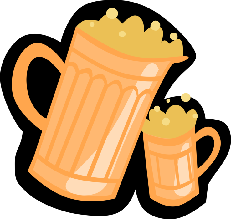 Vector Illustration Of Beer Steins With Ale Beer Mug Clipart (738x700), Png Download