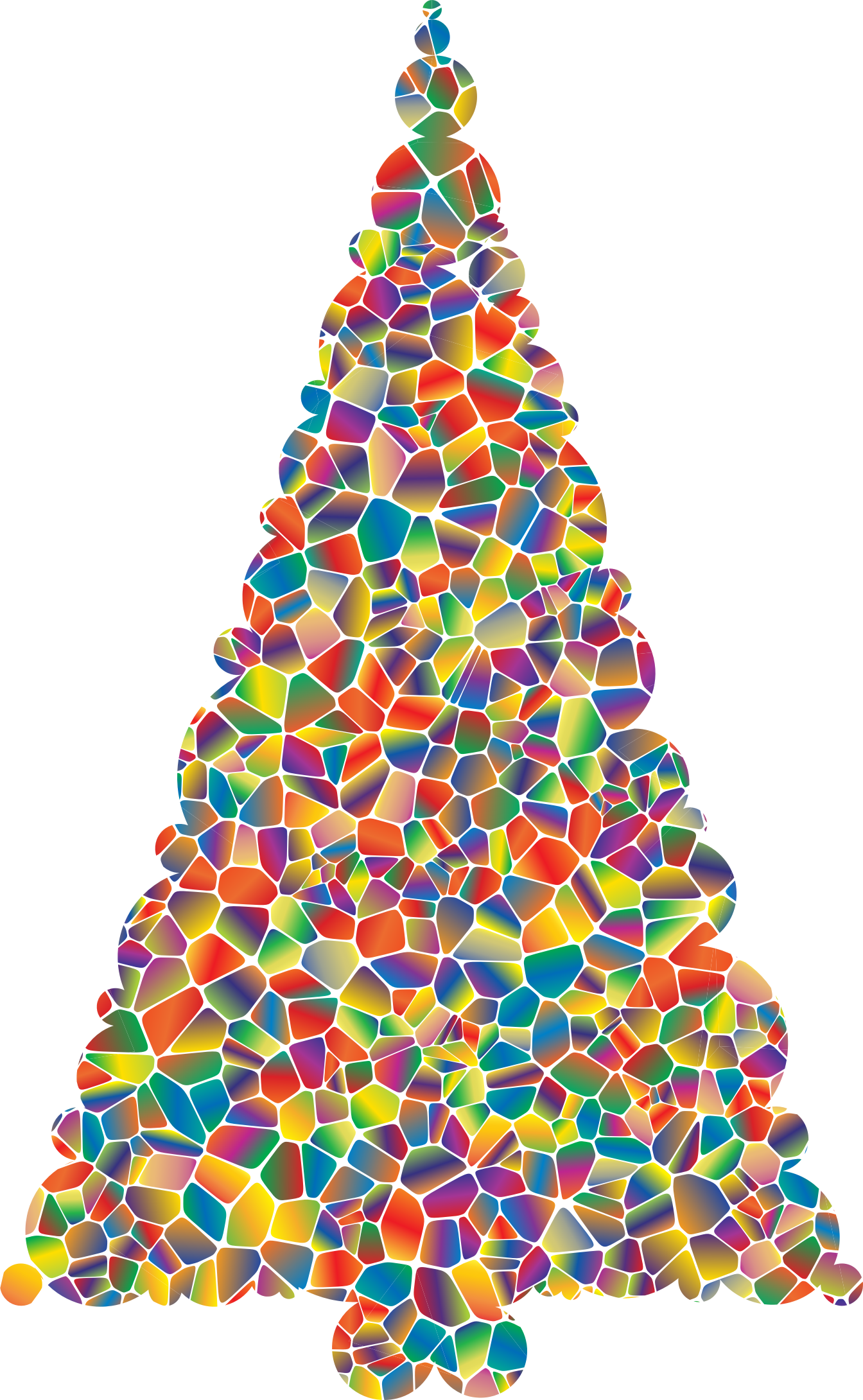 Polyprismatic Tiled Christmas Tree By @gdj, Polyprismatic - Christmas Tree Clipart (1344x2180), Png Download