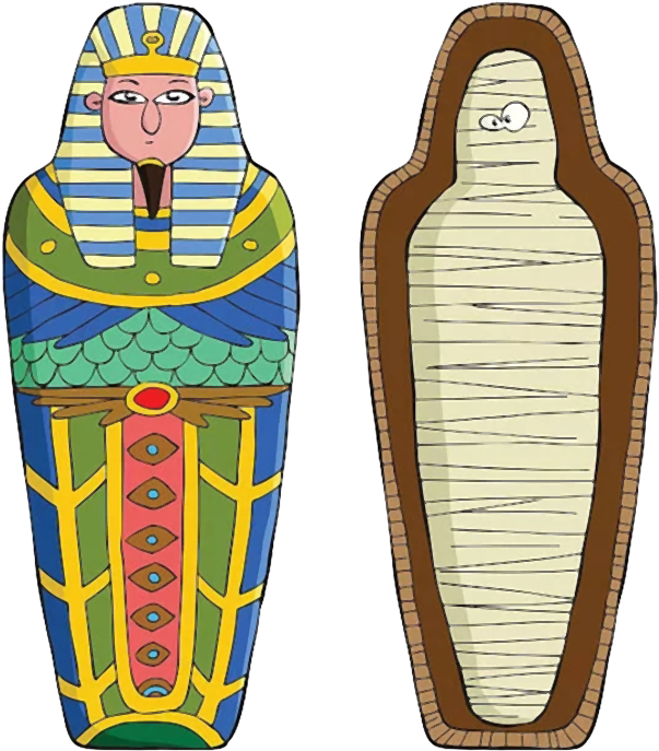 卡通手绘埃及旅游埃及法老木乃伊png - Sarcophagus Cartoon Clipart (800x800), Png Download