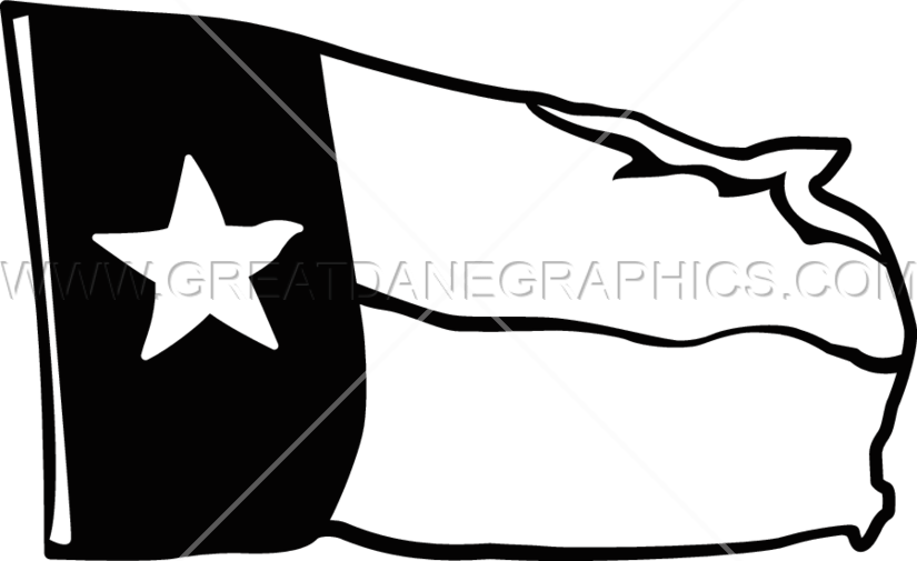 Texas Flag Production Ready Artwork For T Shirt Printing Clipart (825x505), Png Download