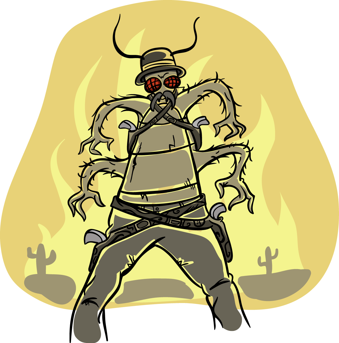 An Npc For One Of My Gamma World Games, He's A Hypercognitive - Cockroach Gun Clipart (1179x1193), Png Download