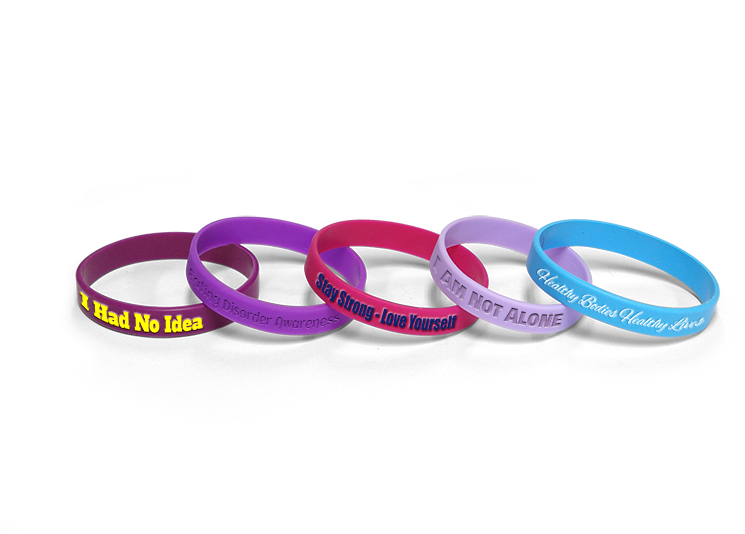Eating Disorder Awareness Bracelets - Eating Disorder Awareness Wristband Clipart (800x533), Png Download