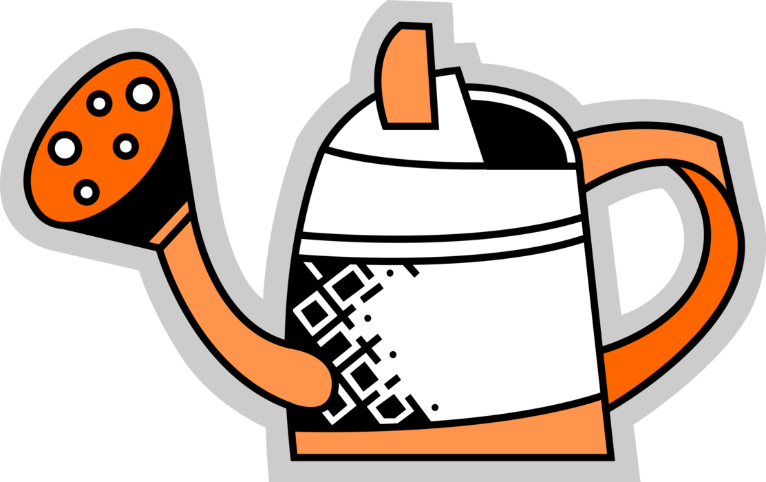 Vector Illustration Of Watering Can Or Watering Pot Clipart (1113x700), Png Download