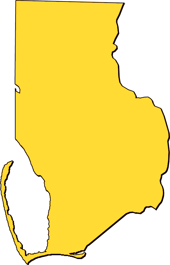 A Collection Of Simplified Outline Maps Of Gulf County - Florida Clipart (577x900), Png Download