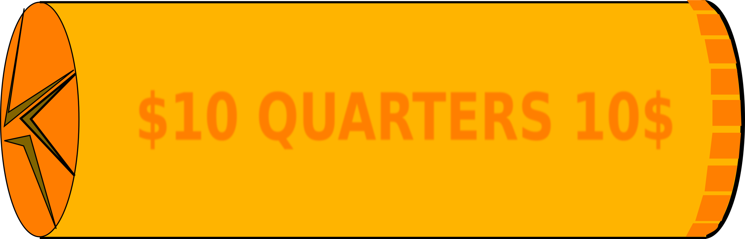 Big Image - Rolled Coin Clipart - Png Download (2400x772), Png Download