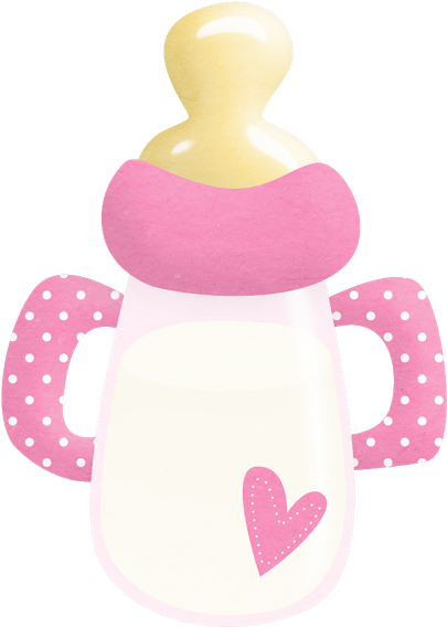 It's A Girl Babies, Clip Art - Baby Shower Bottle Png Transparent Png (488x640), Png Download