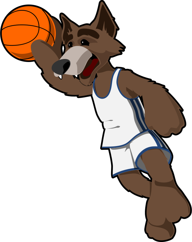 Clipart - Basketball Wolf - Png Download (635x800), Png Download
