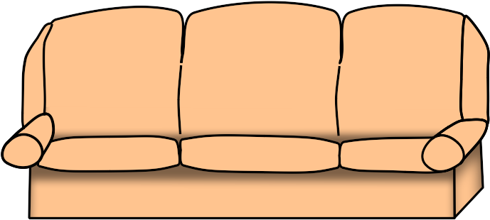 Couch Clipart Black And White - Clip Art - Png Download (720x534), Png Download
