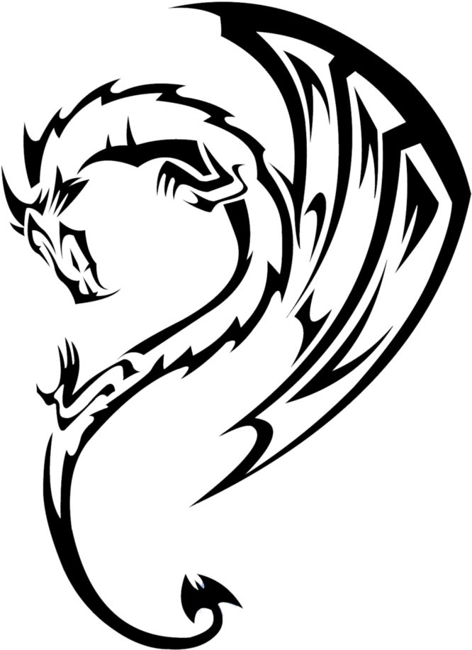 Dragon - Tribal Dragon Clipart (752x1063), Png Download