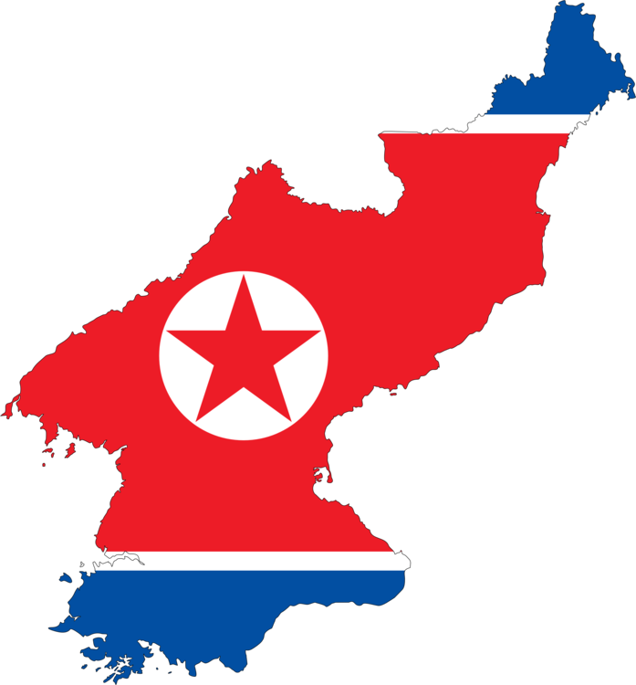 Flag Of North Korea Flag Of South Korea National Flag - North Korea Flag Map Clipart (697x750), Png Download