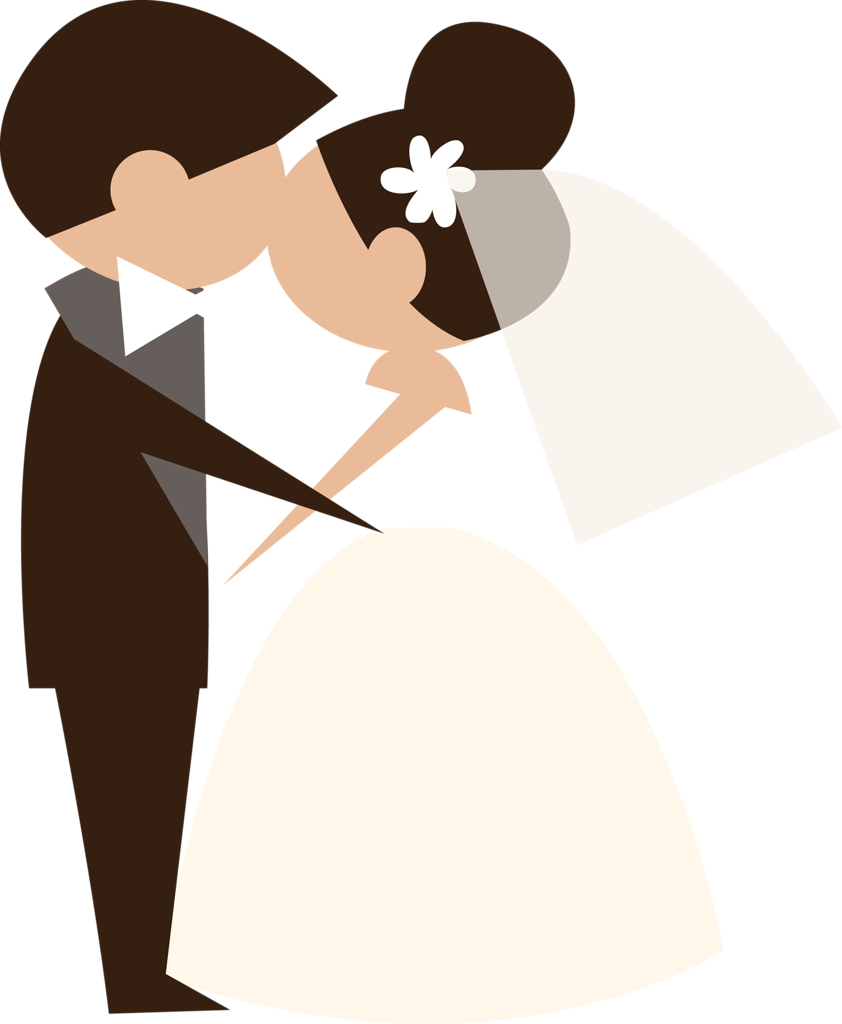 I Do ‿✿⁀○ - Husband And Wife Love Cartoon Clipart (658x800), Png Download