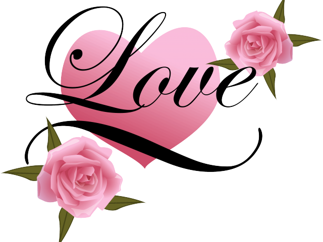 Heart Tattoos Clipart Wedding Flower - Love Heart With Rose - Png Download (640x480), Png Download