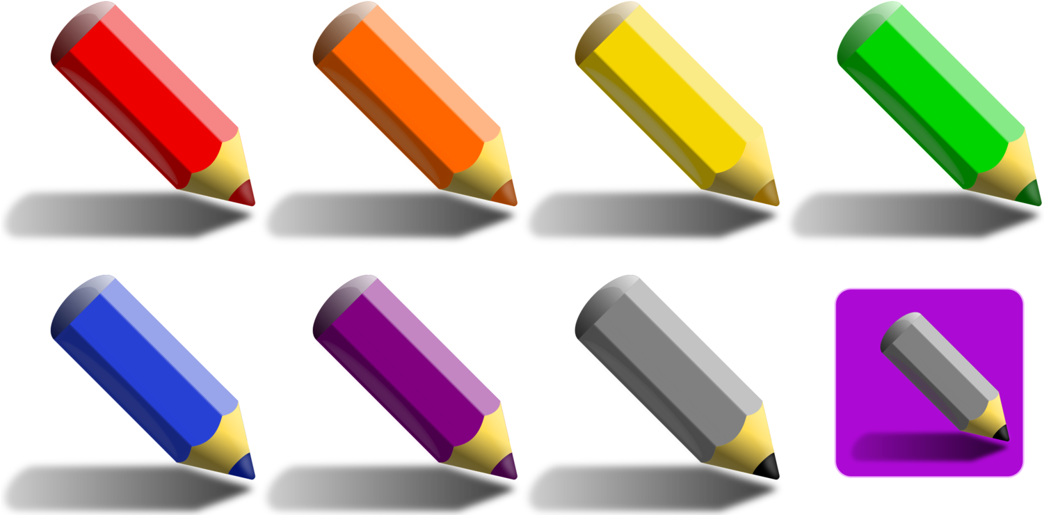 7 Color Pencils - Pencil Color Clipart (1000x500), Png Download