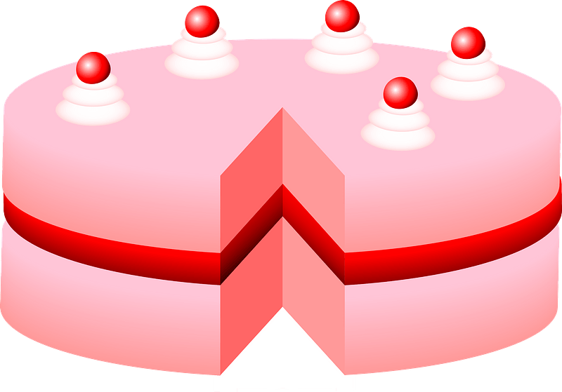 Free Pink Cake No Plate Clipart (563x800), Png Download