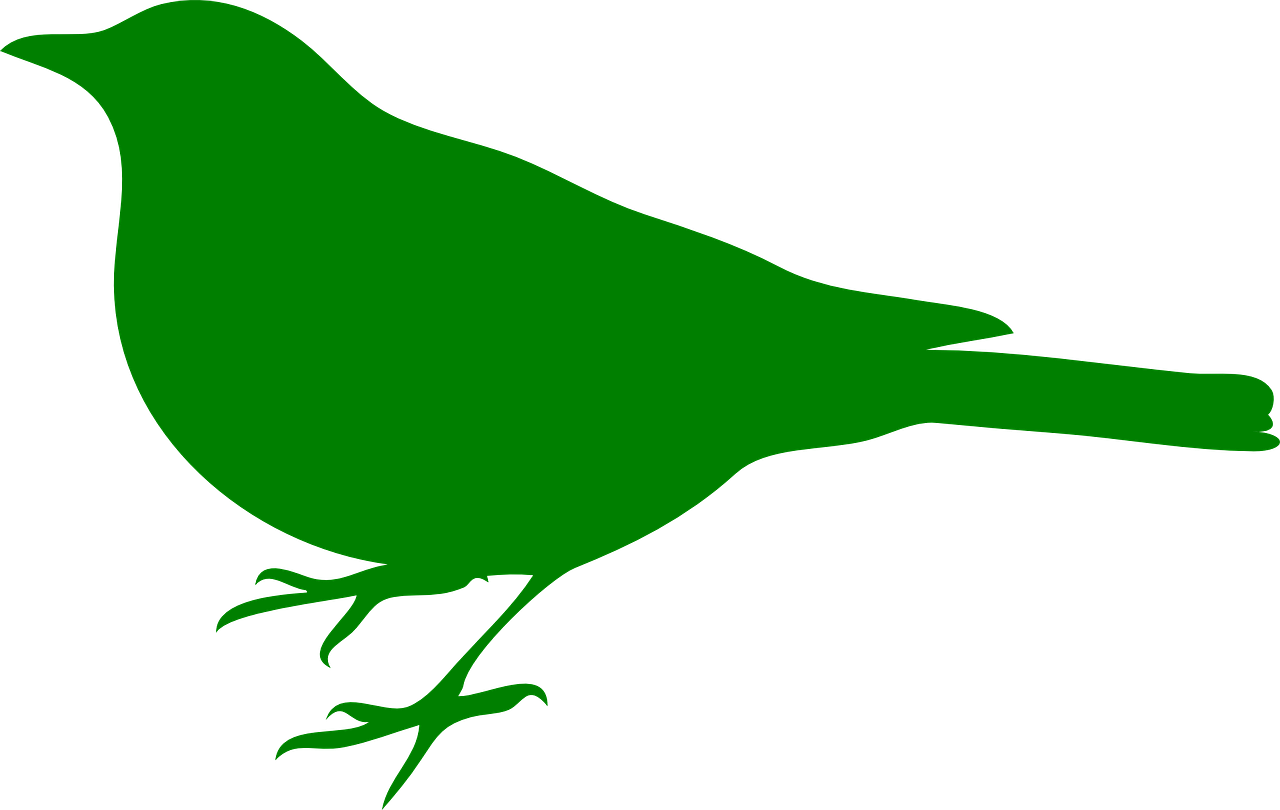 Svg Freeuse Bird Silueta Green Stencils - Green Bird Clip Art - Png Download (960x608), Png Download