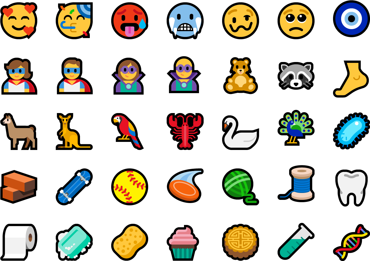 157 New Emoji With Unicode 11 In Windows 10 - Windows 10 Fall Creators Update Emoji Clipart (1344x960), Png Download