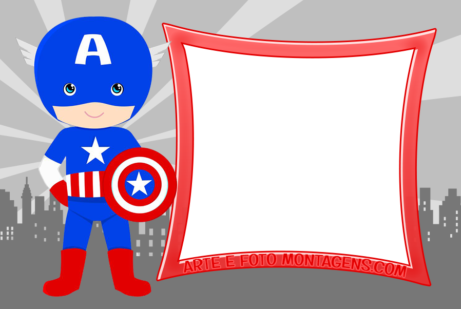 Convite Capitão America Para Imprimir - Cute Captain America Clipart - Png Download (898x602), Png Download