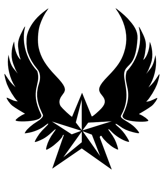 Shield Clipart Winged - Black And Red Star Png Transparent Png (558x598), Png Download