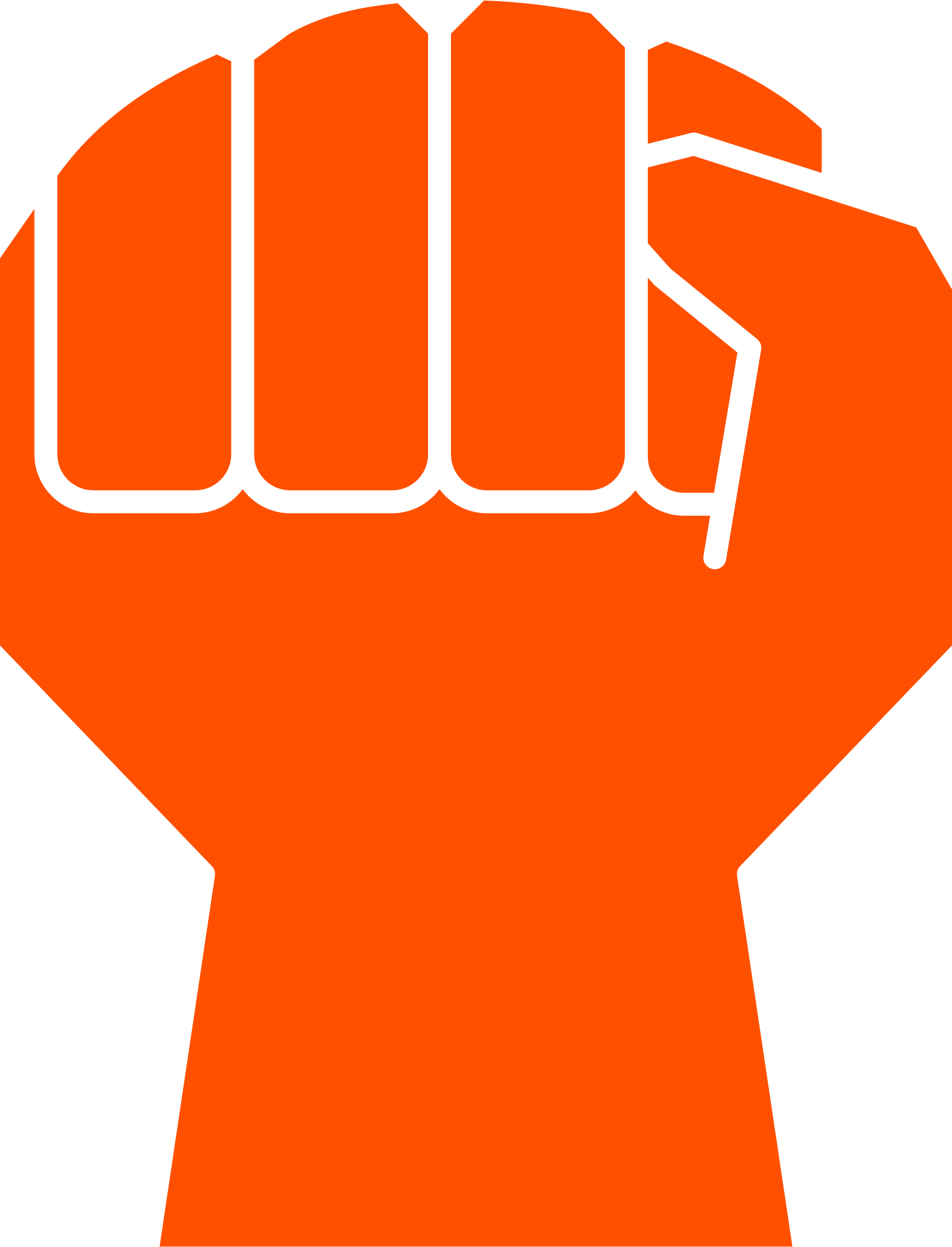 Big Image - Orange Fist Clipart (1706x2234), Png Download