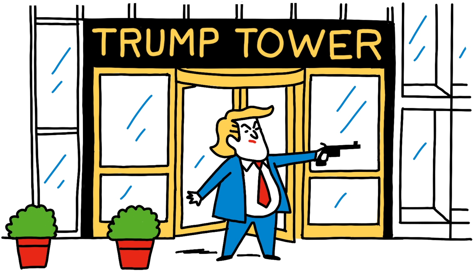 Illustration By Mathieu De Muizon - Mathieu De Muizon Trump Clipart (690x460), Png Download