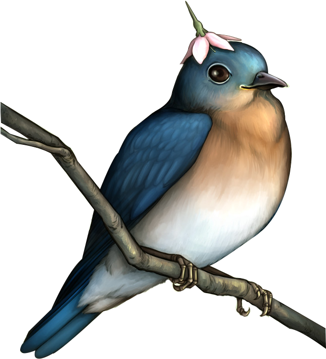 Bird Flower Hand Painted - Birds Painting Png Clipart (648x864), Png Download