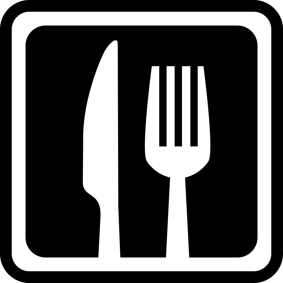 Knife And Fork In A Square For Interface Symbol For - Restaurant Logo Png Clipart (980x980), Png Download