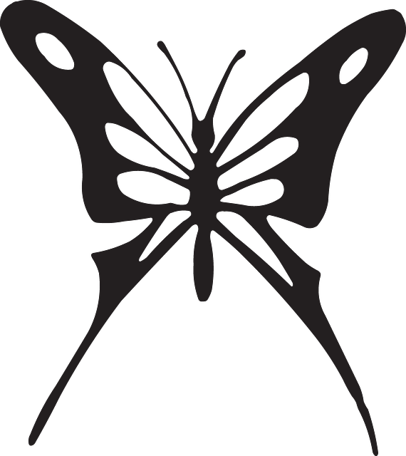 Black And White Butterfly - Imagenes De Mariposa Negra Vector Clipart (570x640), Png Download