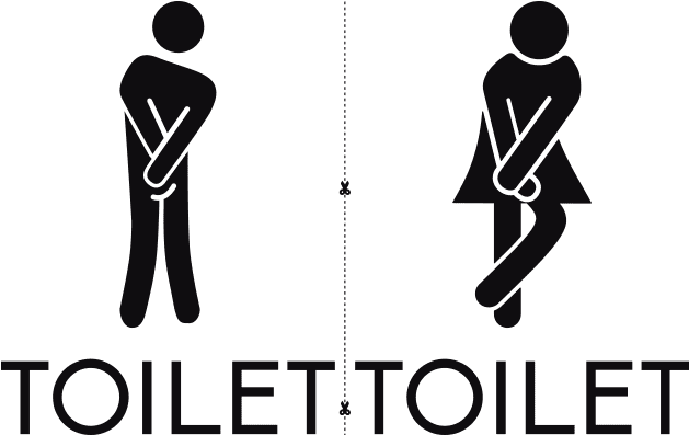 Vinyls Signage For Bathrooms And Toilets Rh Stickerforwall Clipart (650x650), Png Download