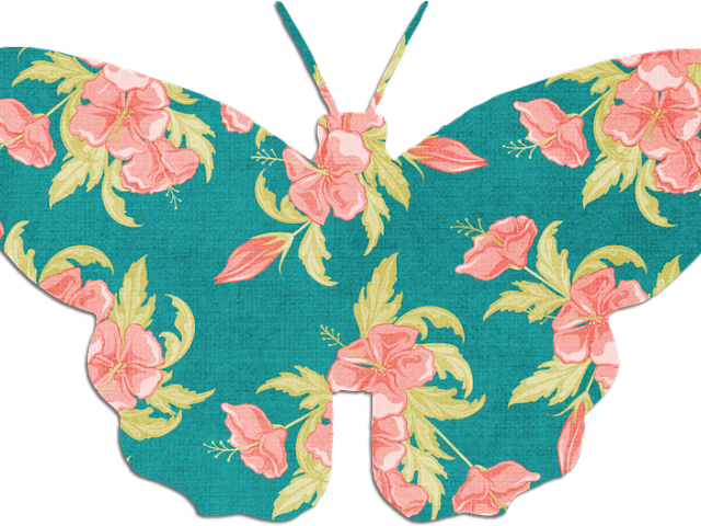 Orange Flower Clipart Butterfly - Customised Butterfly With Flower Print Tote Bag - Png Download (640x480), Png Download
