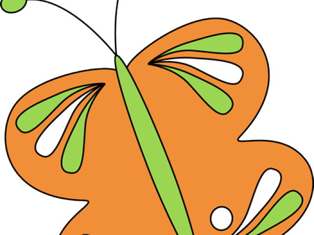 Orange Flower Clipart Butterfly - Butterfly - Png Download (640x480), Png Download