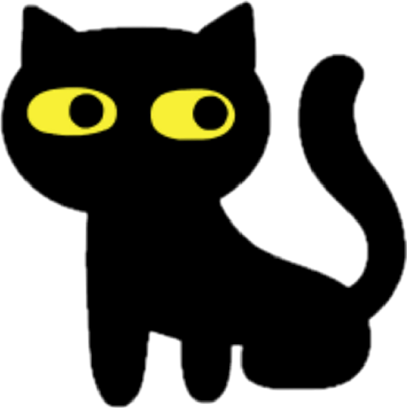 Gatito Gat Gatitokawaii Halloween Happyhalloween Tumbl - Black Cat Clipart (840x841), Png Download