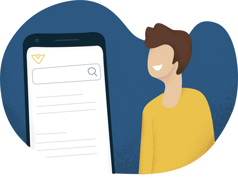 Man With Smartphone Illustration Smartphone Person - Dribbble Clipart (800x600), Png Download