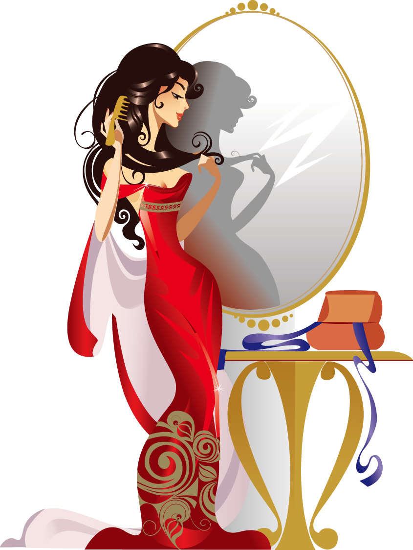 Comb Girl Illustration Transprent - Ayna Ayna Soyle Bana Clipart (845x1124), Png Download